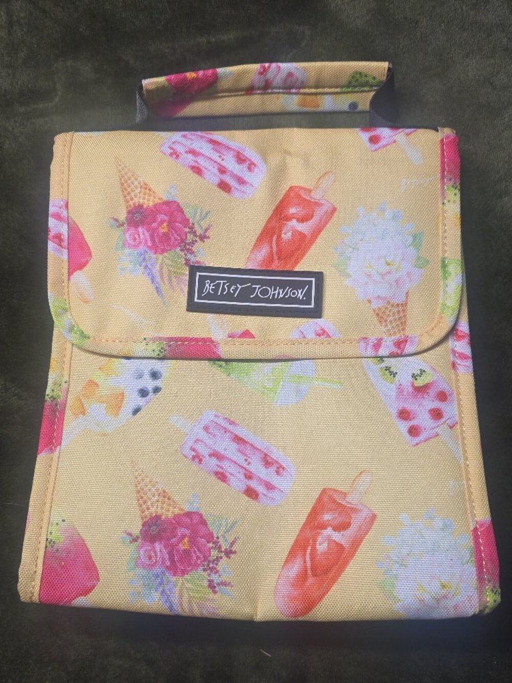 Betsey Johnson Insulated Lunch Bag Tote - Popsicle Ice Cream Floral Print